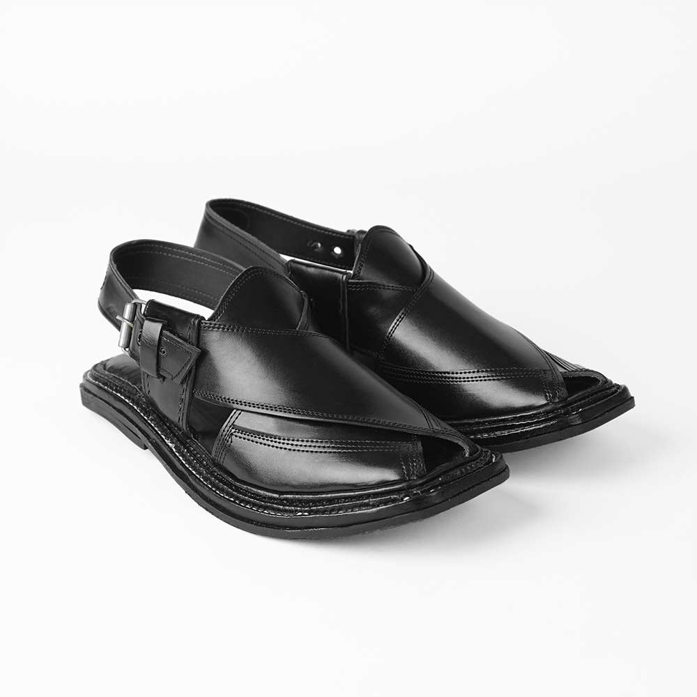 Triple gear chappal Black