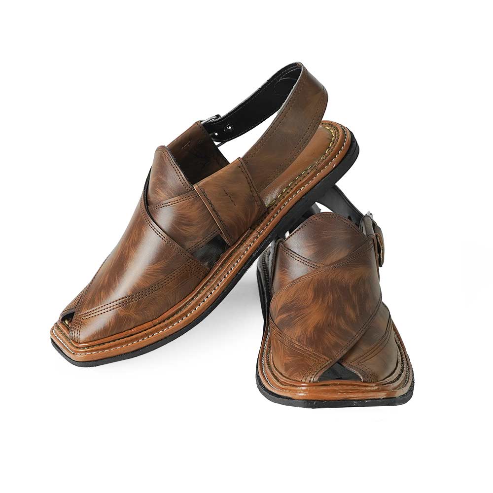 Triple gear chappal Brown Double Shade