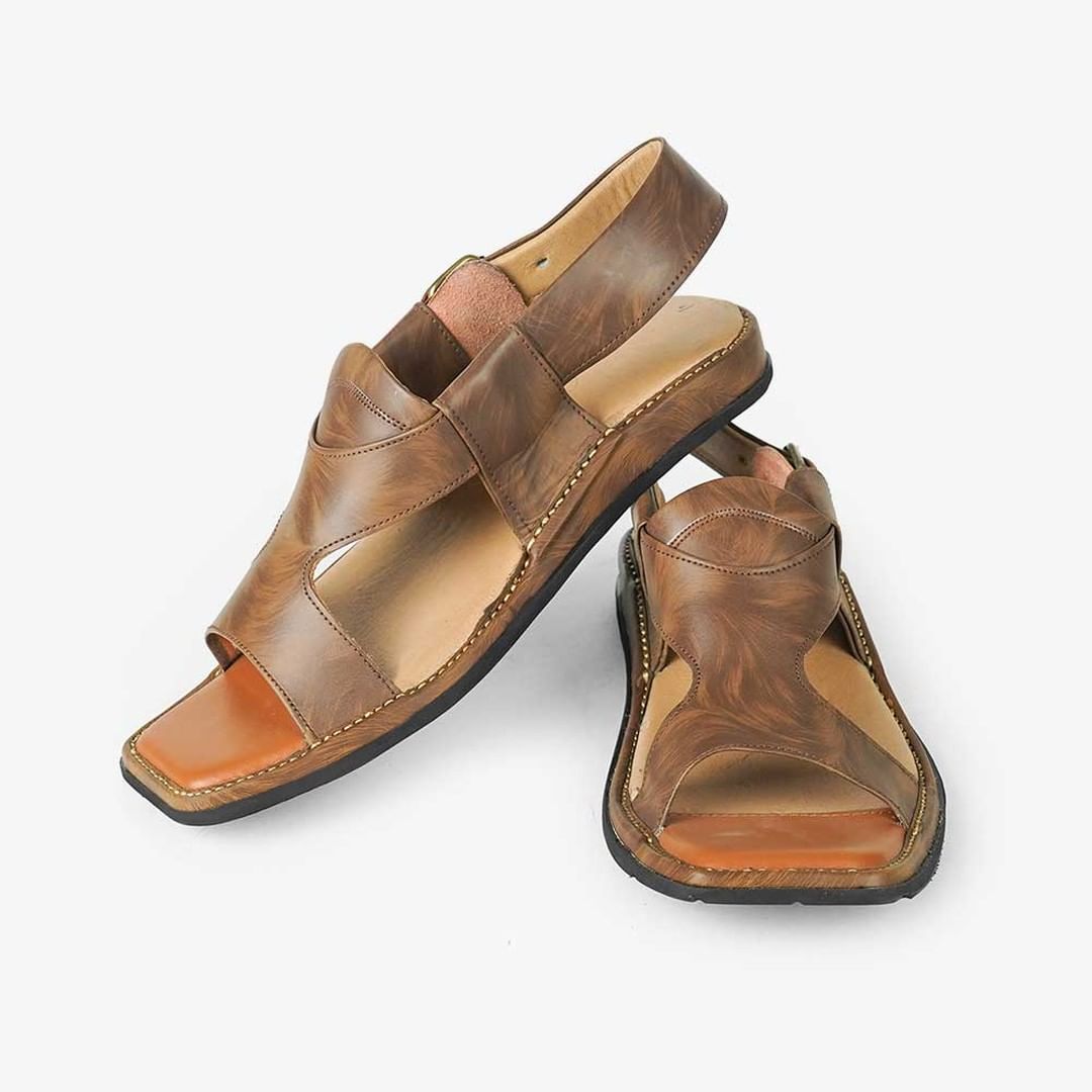 Double shade Brown Panjedar Chappal Pure hand made