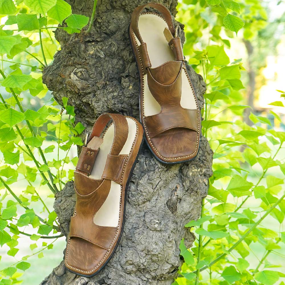 Double shade Brown Panjedar Chappal Pure hand made