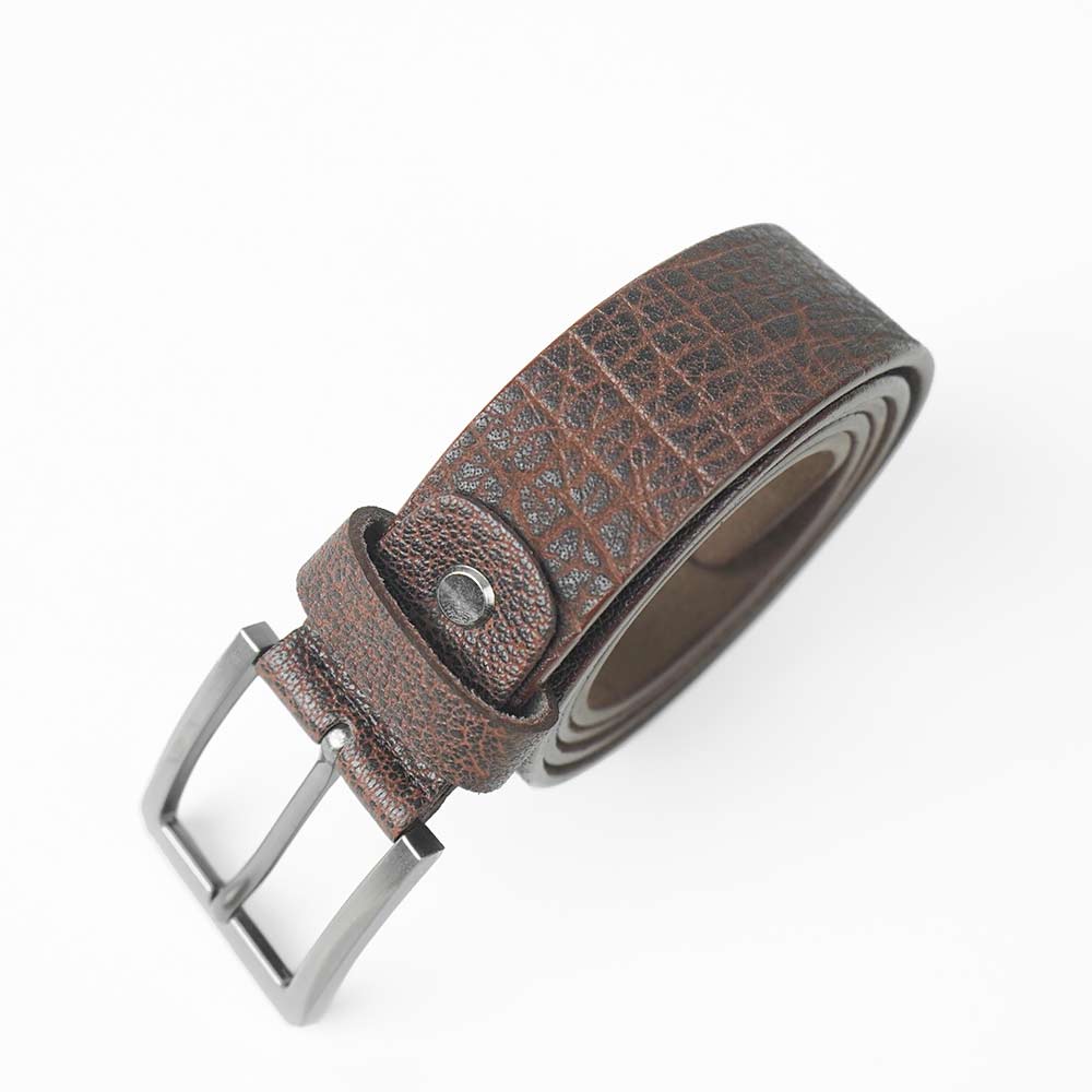 Maroon Texture Genuine Leather Belt