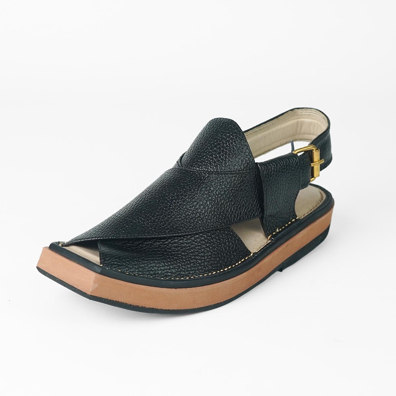 Kaptan Texture Black Chappal