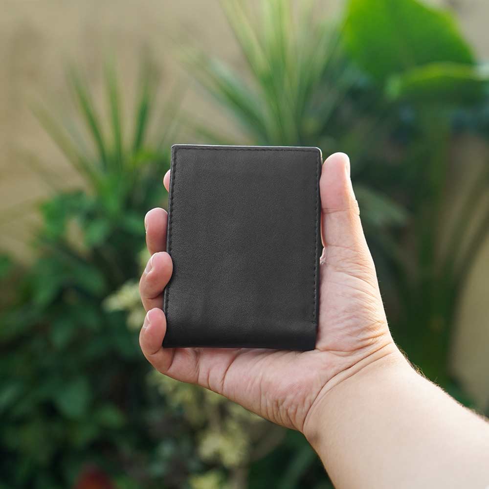 Black genuine Leather wallet 04