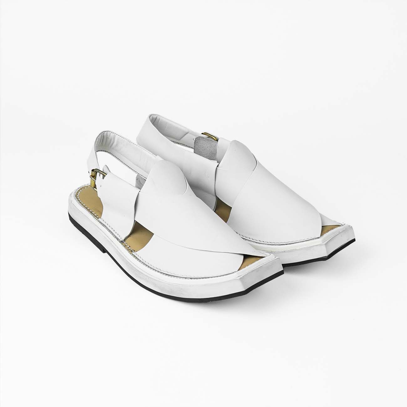 Double Kaptan white chappal